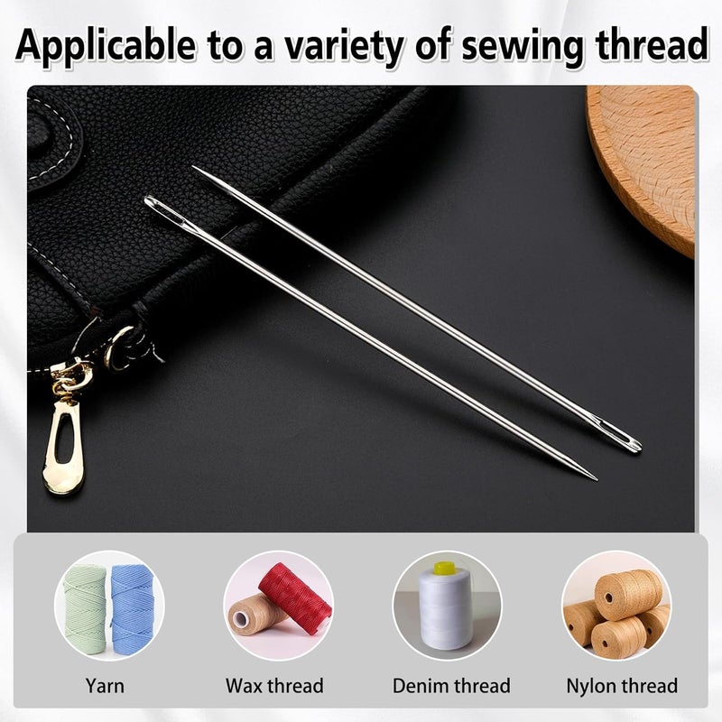 JUPEAN 2 Pcs Large Sewing Needle 6" Upholstery Needles for Hand Sewing Embroidery Needles Tapestry Needle with Storage Tube for Stitching and Crafting - Image 5